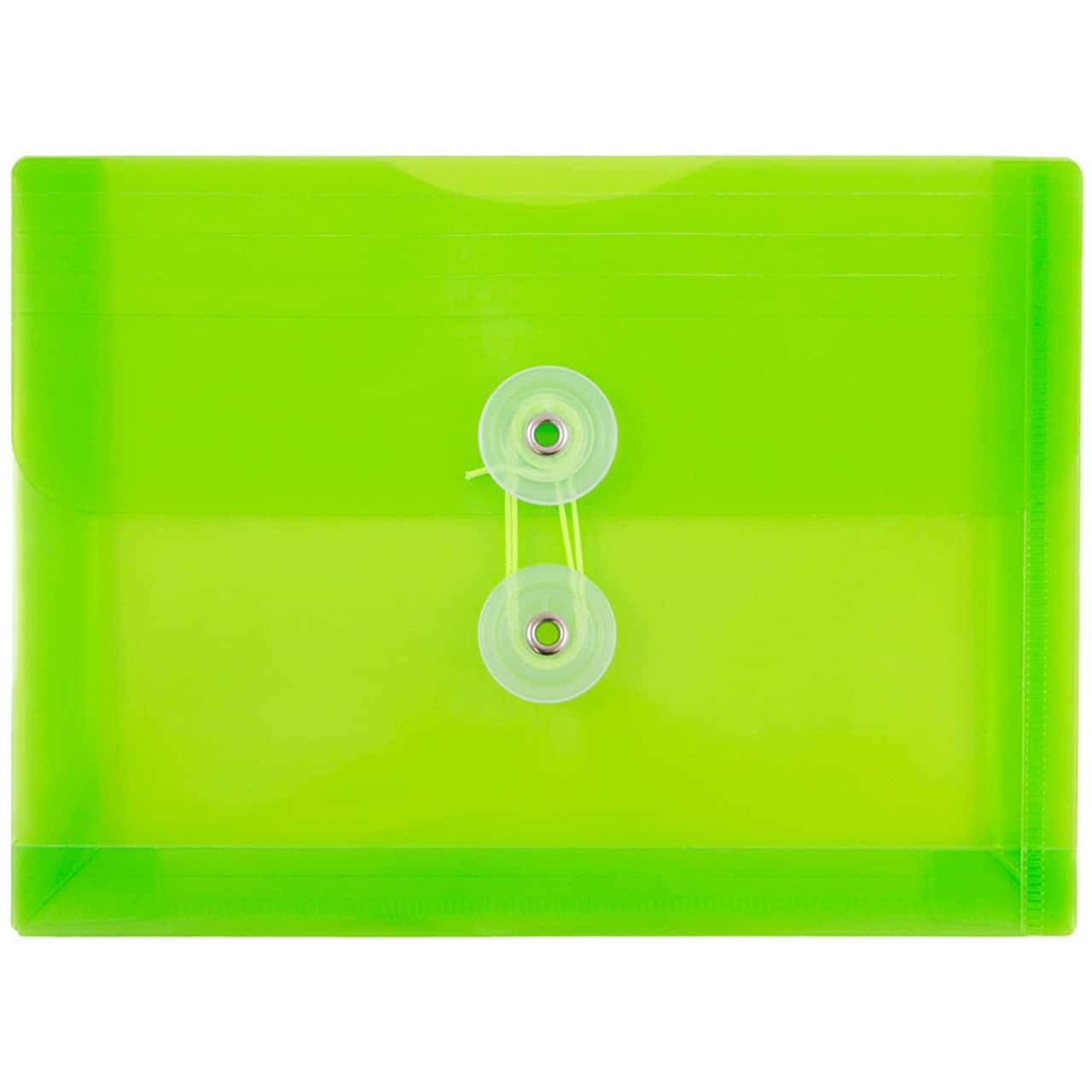 JAM Paper 5.5" x 7.5" Button & String Tie Closure Plastic Envelopes, 12ct.